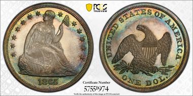 1865 $1 PR66