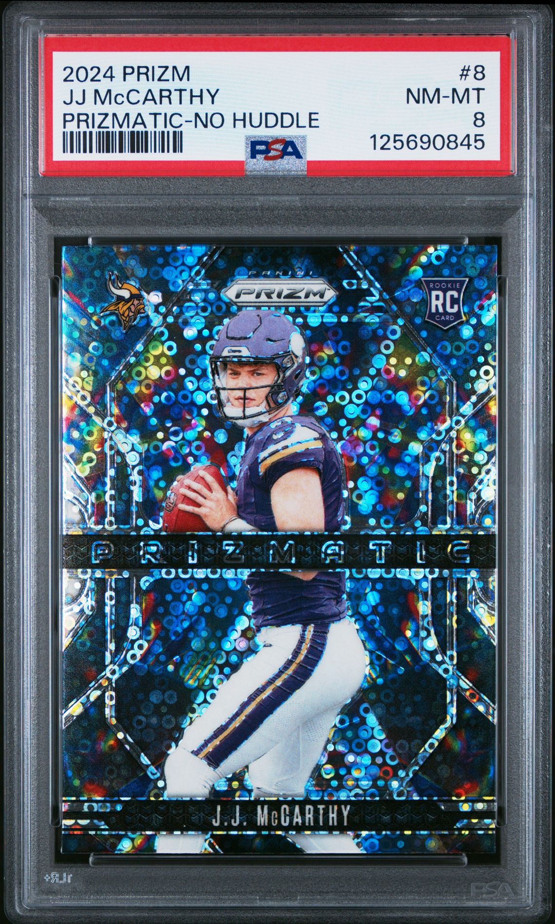 2024 Panini Prizm Prizmatic Jj Mccarthy #8 (Prizmatic-No Huddle) Nm-Mt 8 front