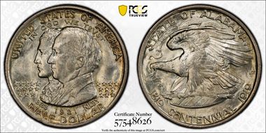 1921 50C Alabama MS66