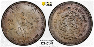 1991-Mo 1/10 oz Libertad Ag MS66