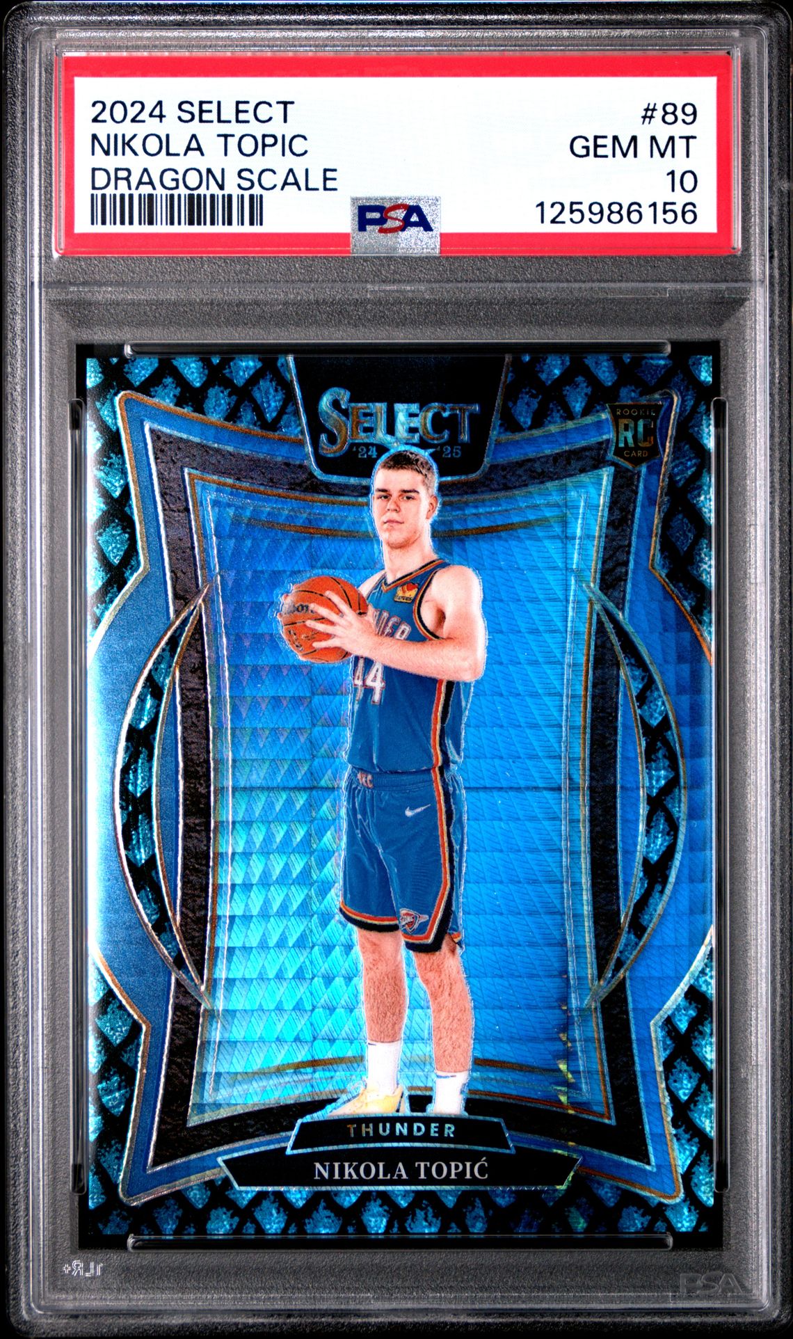 2024 Panini Select Nikola Topic #89 (Dragon Scale) Gem Mt 10 front view - PSA graded GEM MT 10