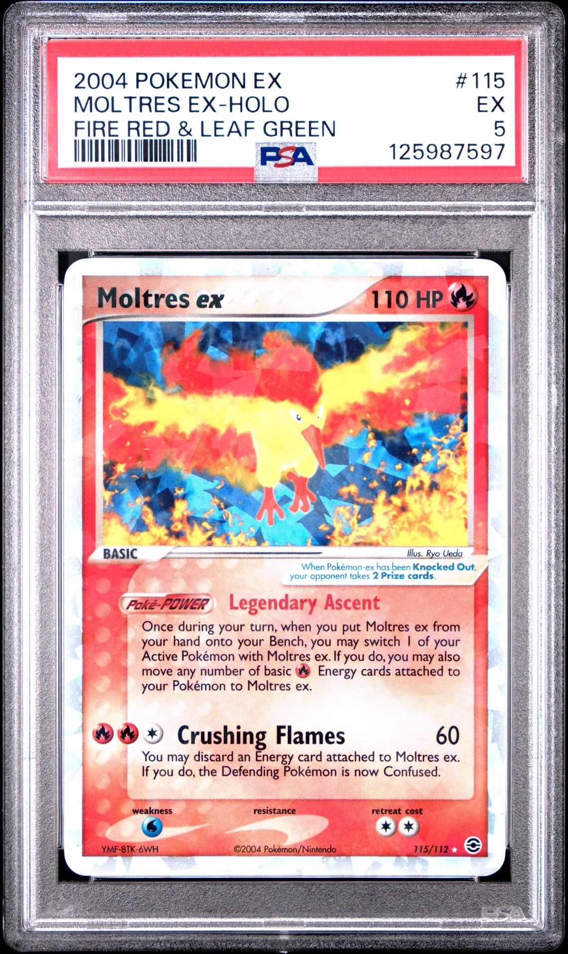 2004 Pokemon Ex Firered & Leaf Green #115 Moltres EX-Holo front
