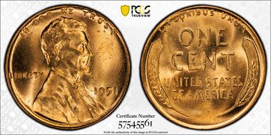 1951 1C MS66+ RD