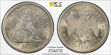 1875-S 20C MS62