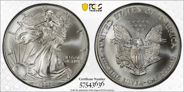 1999 $1 Silver Eagle MS67