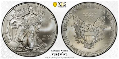 2009 $1 Silver Eagle MS66