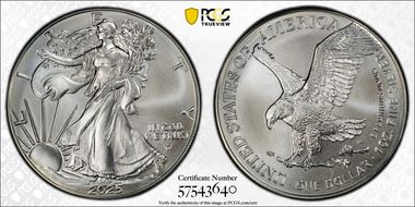 2025 $1 Silver Eagle MS68