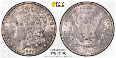 1888-O $1 VAM 17 Oval O AU58