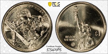 2025-D $1 American Innovation TX Mission Control Center Pos. B First Strike MS66