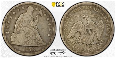 1873-CC $1 Seated VG10