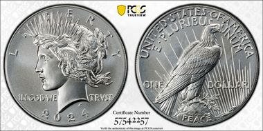 2024 $1 Peace Dollar MS70