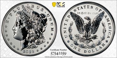 2023-S $1 Morgan Dollar Rev PR Two-Coin Reverse Proof Set PR70
