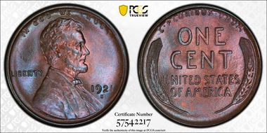 1921-S 1C MS65+ BN
