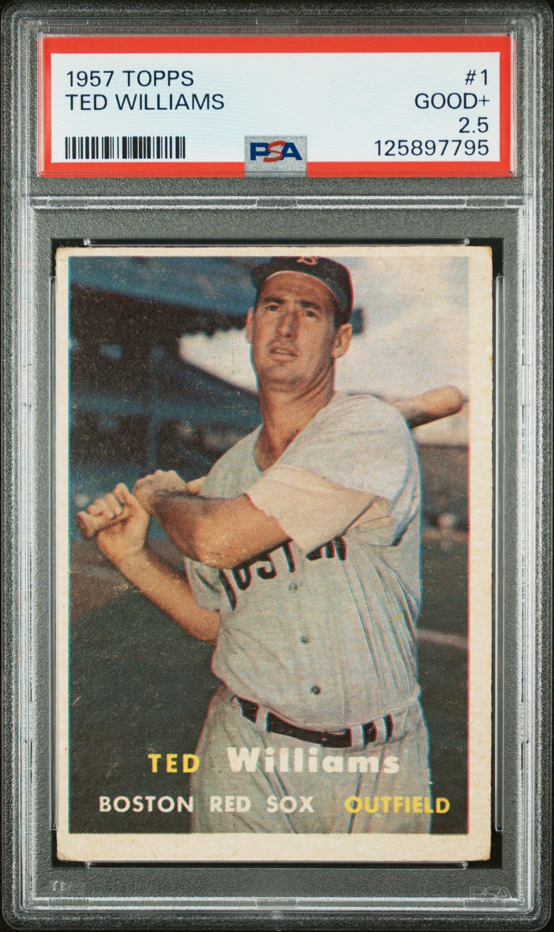 1957 Topps Ted Williams #1 Good+ 2.5 front