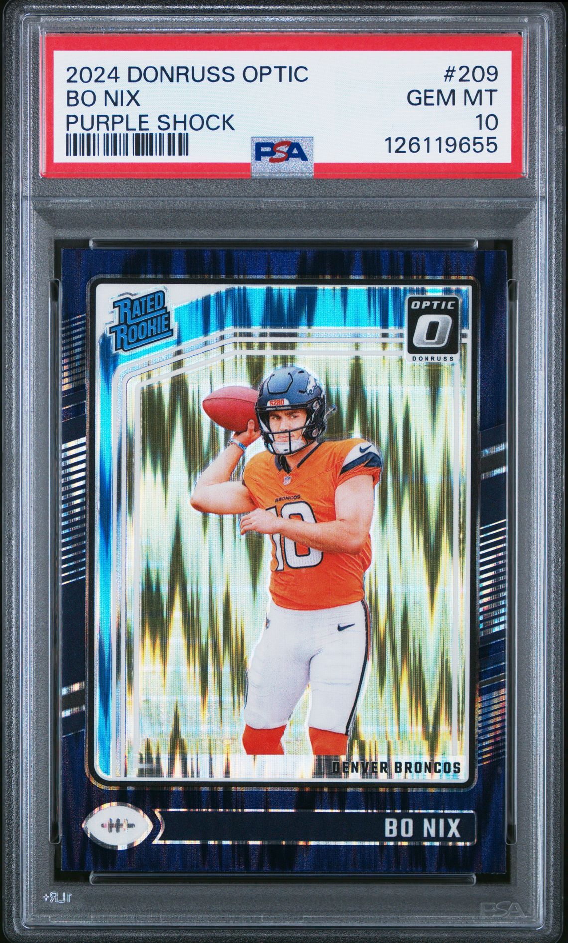 2024 Panini PANINI DONRUSS OPTIC PURPLE SHOCK #209 Bo Nix front