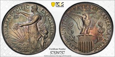 1915-S 50C Panama-Pacific MS65