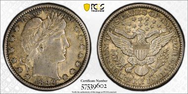 1899-O 25C AU58