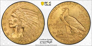 1909 $5 MS64