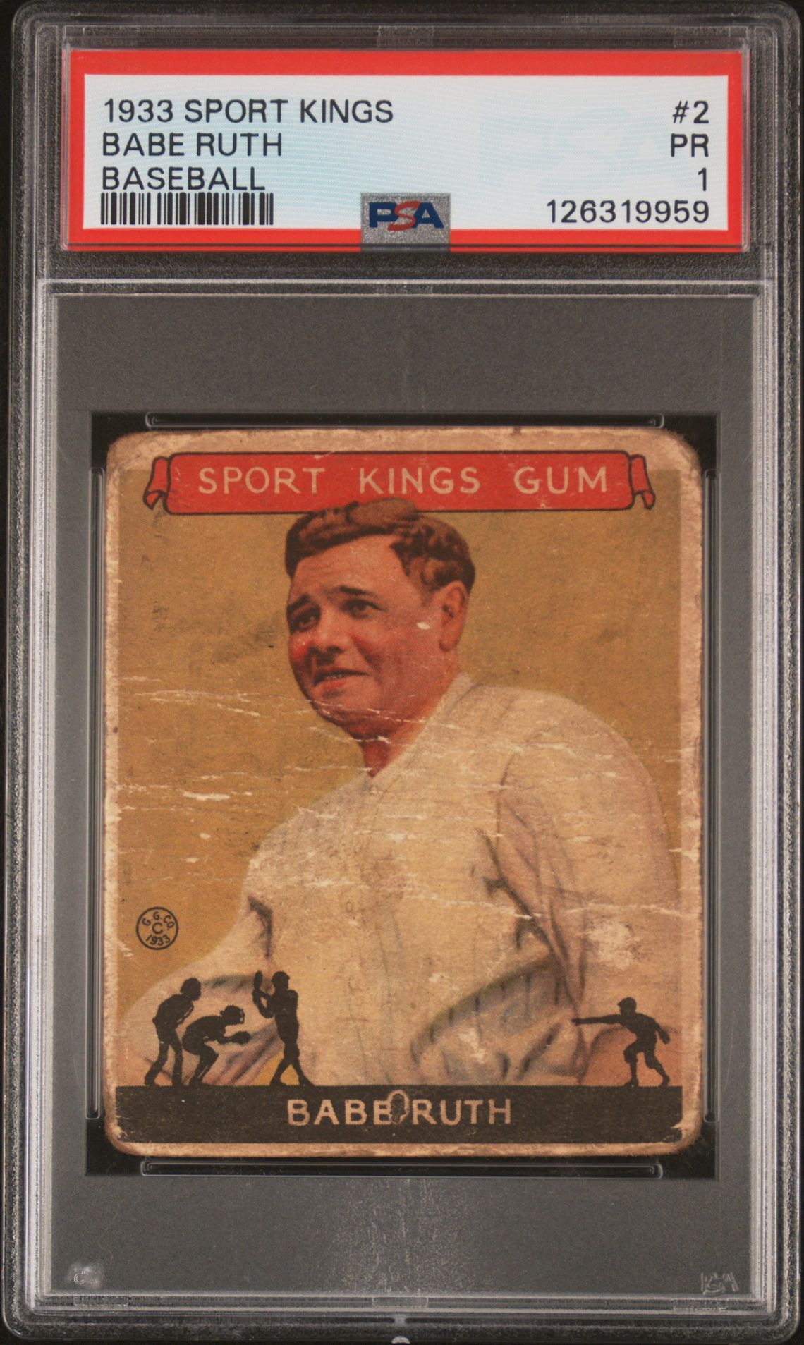 1933 SPORT KINGS BASEBALL #2 Babe Ruth front