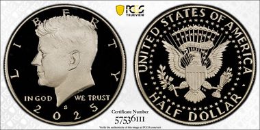 2025-S 50C Silver First Strike PR70DCAM