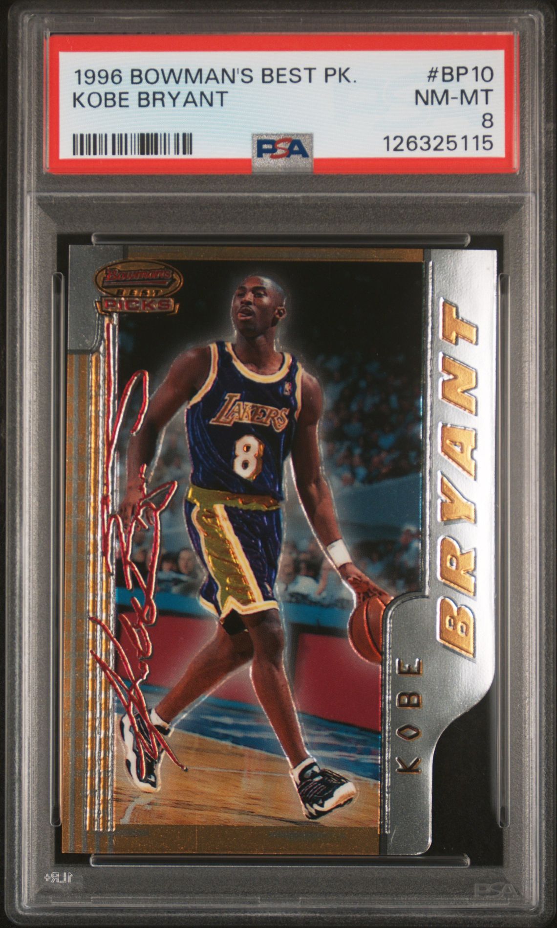 1996 Bowman's Best Best Picks Kobe Bryant #Bp10 Nm-Mt 8 front