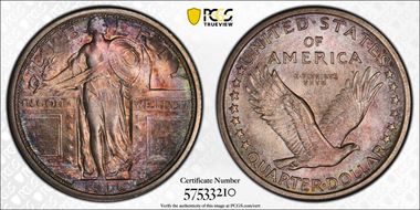 1916 25C Standing Liberty MS65