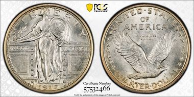 1917-D 25C DDR, FS-801 MS64FH