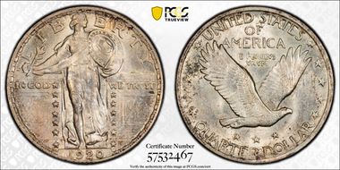 1920 25C Clashed Dies, FS-401 MS65