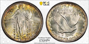 1918 25C MS67+