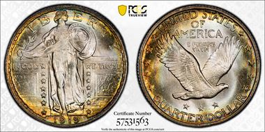 1919 25C MS68+ 