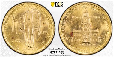 1926 $2.50 Sesquicentennial MS64