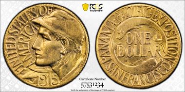 1915-S G$1 Panama-Pacific MS62