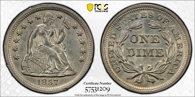 1857 10C MS62