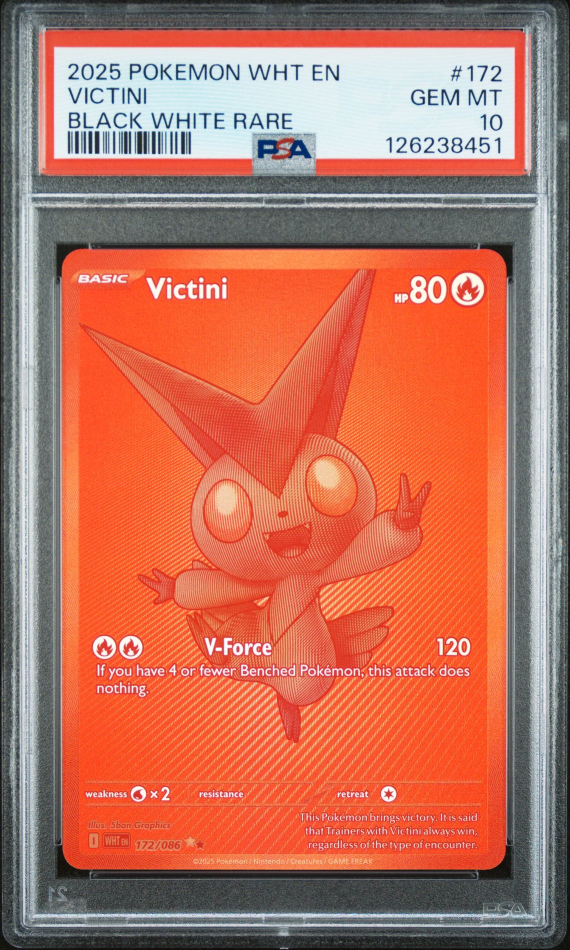 2025 Pokemon POKEMON WHT EN-WHITE FLARE Black #172 Victini front