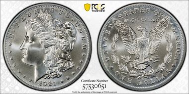 2021-O Privy $1 Morgan Dollar 100th Anniversary MS70