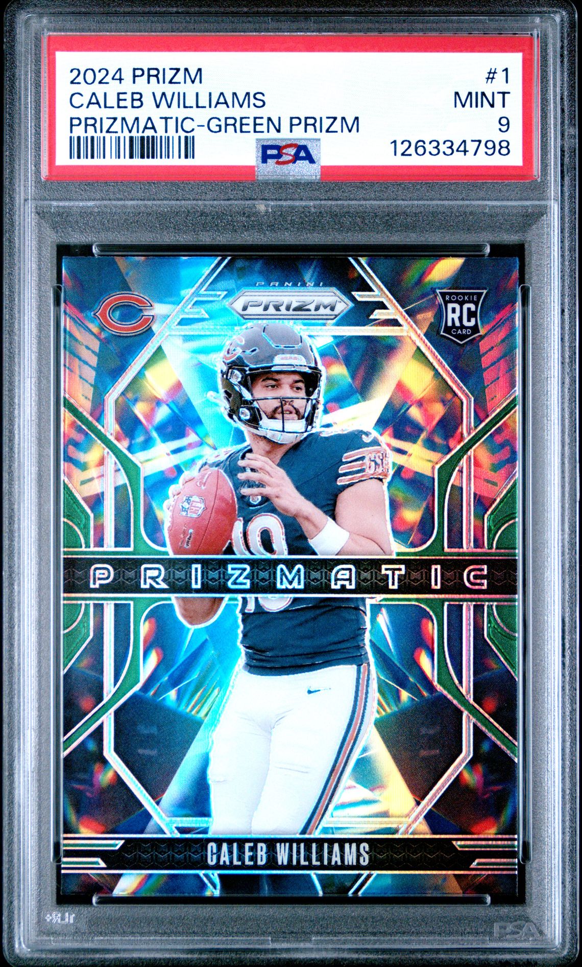 2024 Panini PANINI PRIZM PRIZMATIC GREEN PRIZM #1 Caleb Williams front