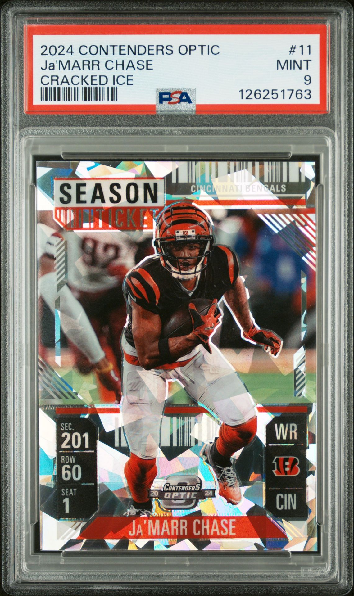 2024 Panini Contenders CRACKED ICE #11 Ja'MARR CHASE front
