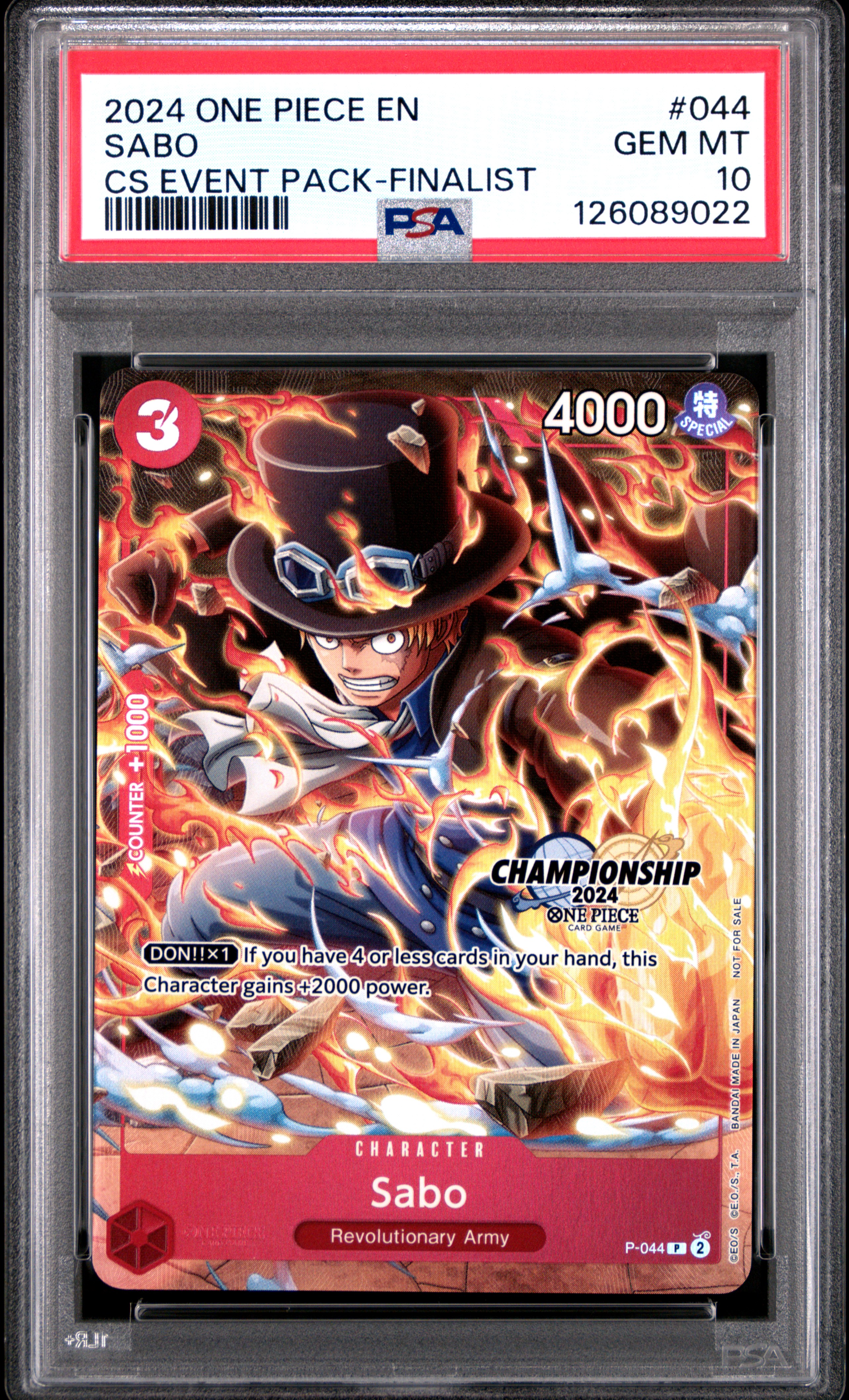 mcsnipeoptcg's 2024 One Piece Championship 2024 Event Pack Sabo Cs