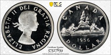 1956 S$1 PL67+ CAM