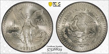 1987-Mo Onza Libertad Ag MS67