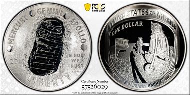2019-P $1 Apollo 11 50th Anniversary 5oz Silver PR70DCAM