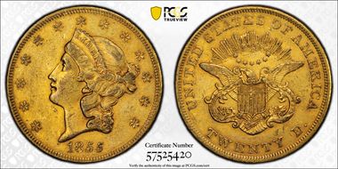 1855 $20 AU55