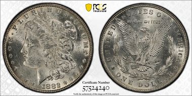 1882 $1 MS62