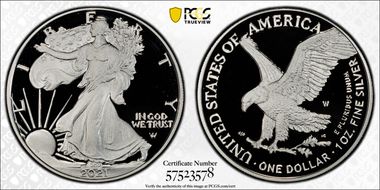 2021-W  $1 Silver Eagle - Type 2 PR70DCAM