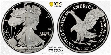 2021-W  $1 Silver Eagle - Type 2 PR69DCAM