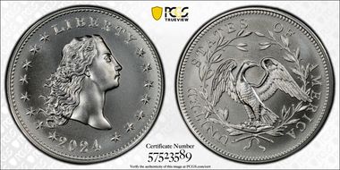 2024 Medal Flowing Hair Ag 230th Anniversary MS69