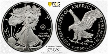 2025-W $1 Silver Eagle w/ U.S. Army Privy 250th Anniversary First Strike PR69DCAM