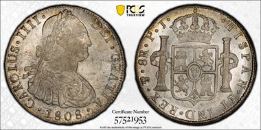 1808-PTS PJ 8 R Calico-1014 CAROLUS IIII MS63