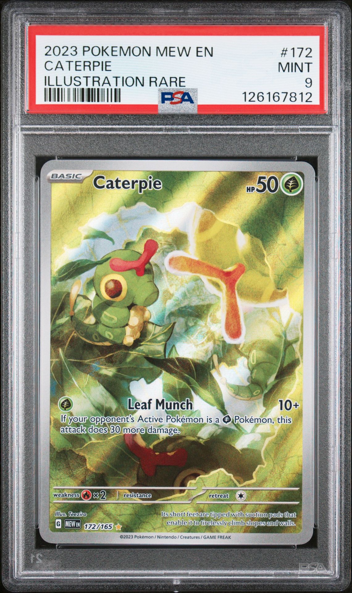 2023 Panini POKEMON MEW EN-151 ILLUSTRATION RARE #172 Caterpie front