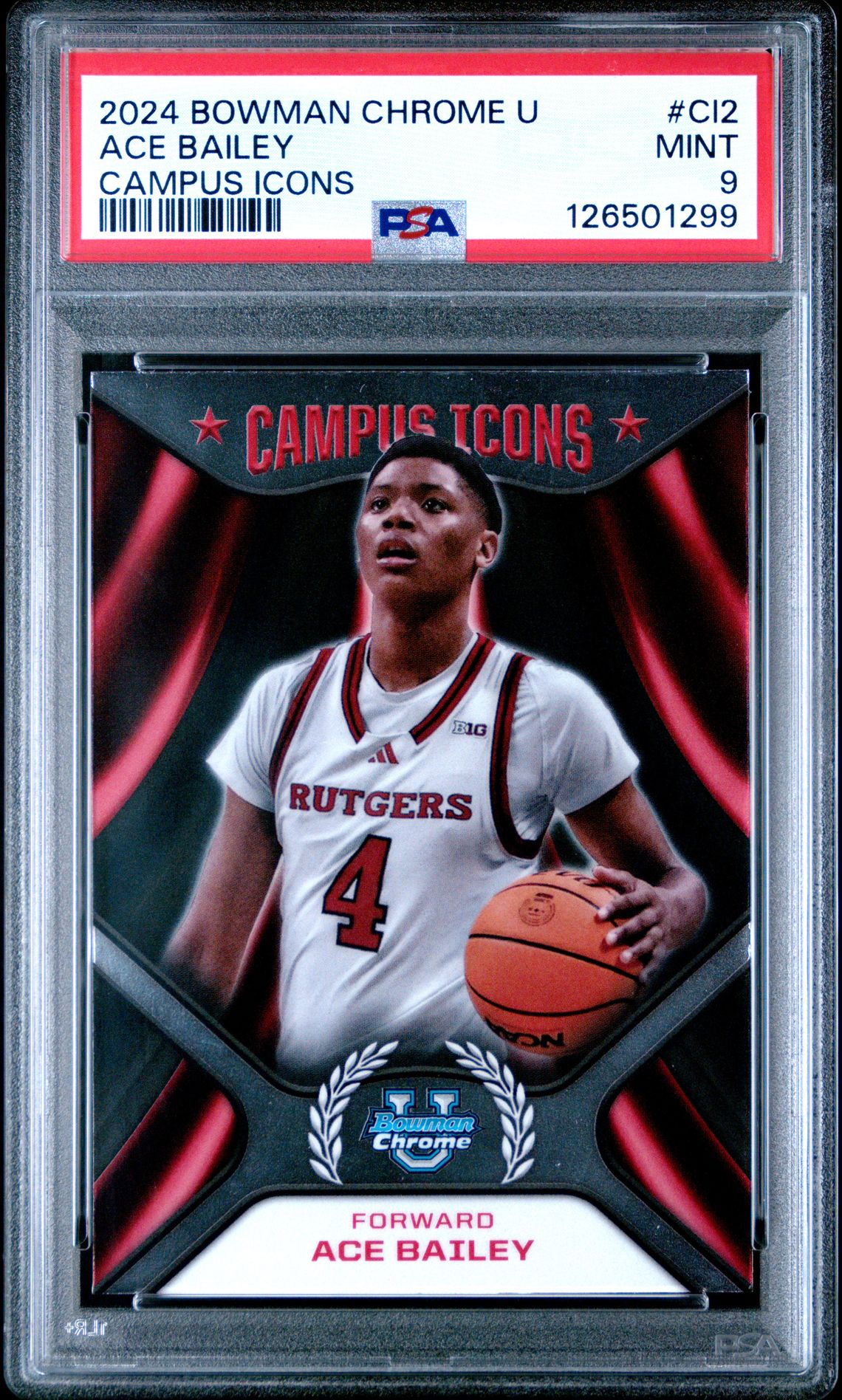 2024 Bowman Chrome University Campus Icons Ace Bailey #Ci2 Mint 9 front